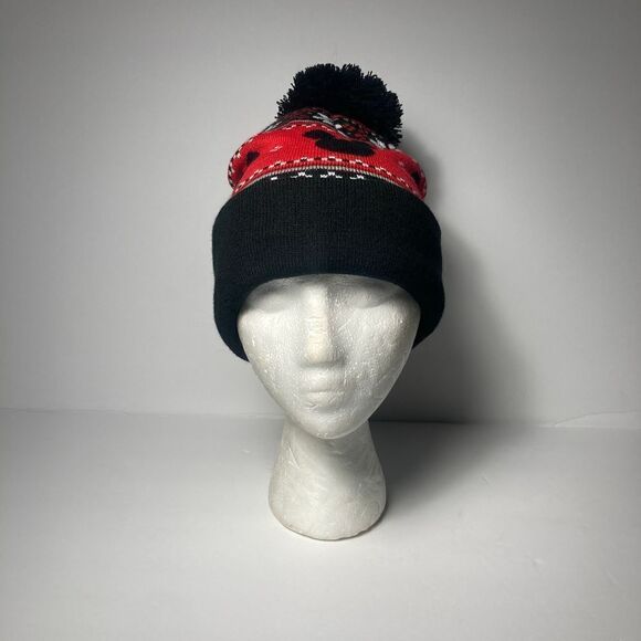 Disney Mickey Mouse Pom Knit Beanie Hat Minnie Mouse - Picture 1 of 6